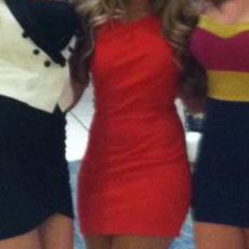 ASOS red fitted mini dress